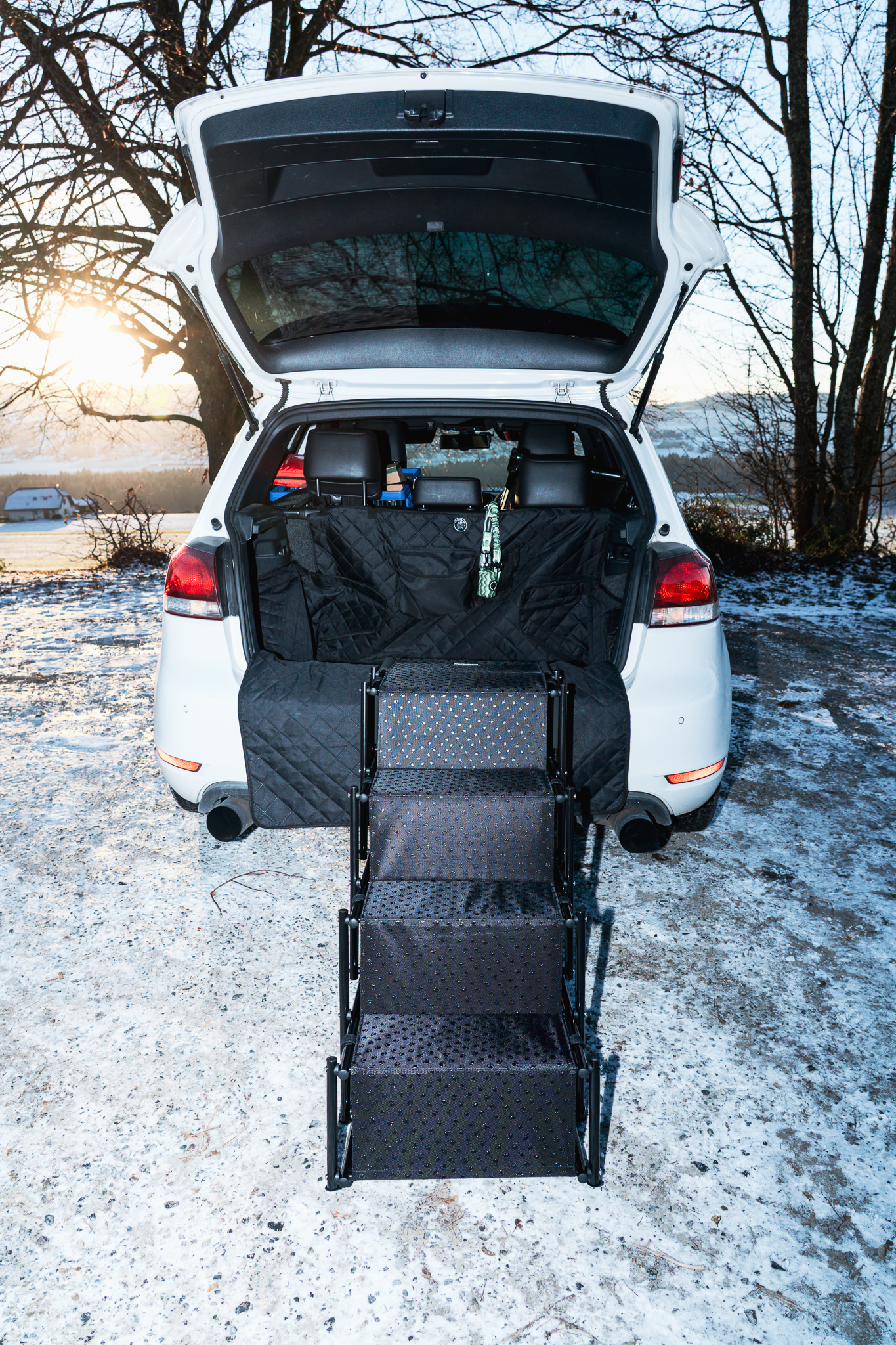 Hunde Treppe faltbar mit 4 Stufen - Antirutsch Beschichtung "Pfotentreppe"