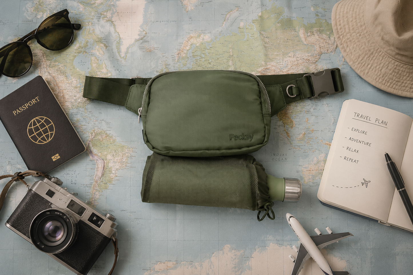 Packsy - Stylischer Slingbag für unterwegs - Dusty Olive